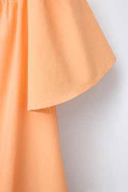 ZARA АСИММЕТРИЧНОЕ ПЛАТЬЕ С БАНТОМ, ОРАНЖЕВЫЙ