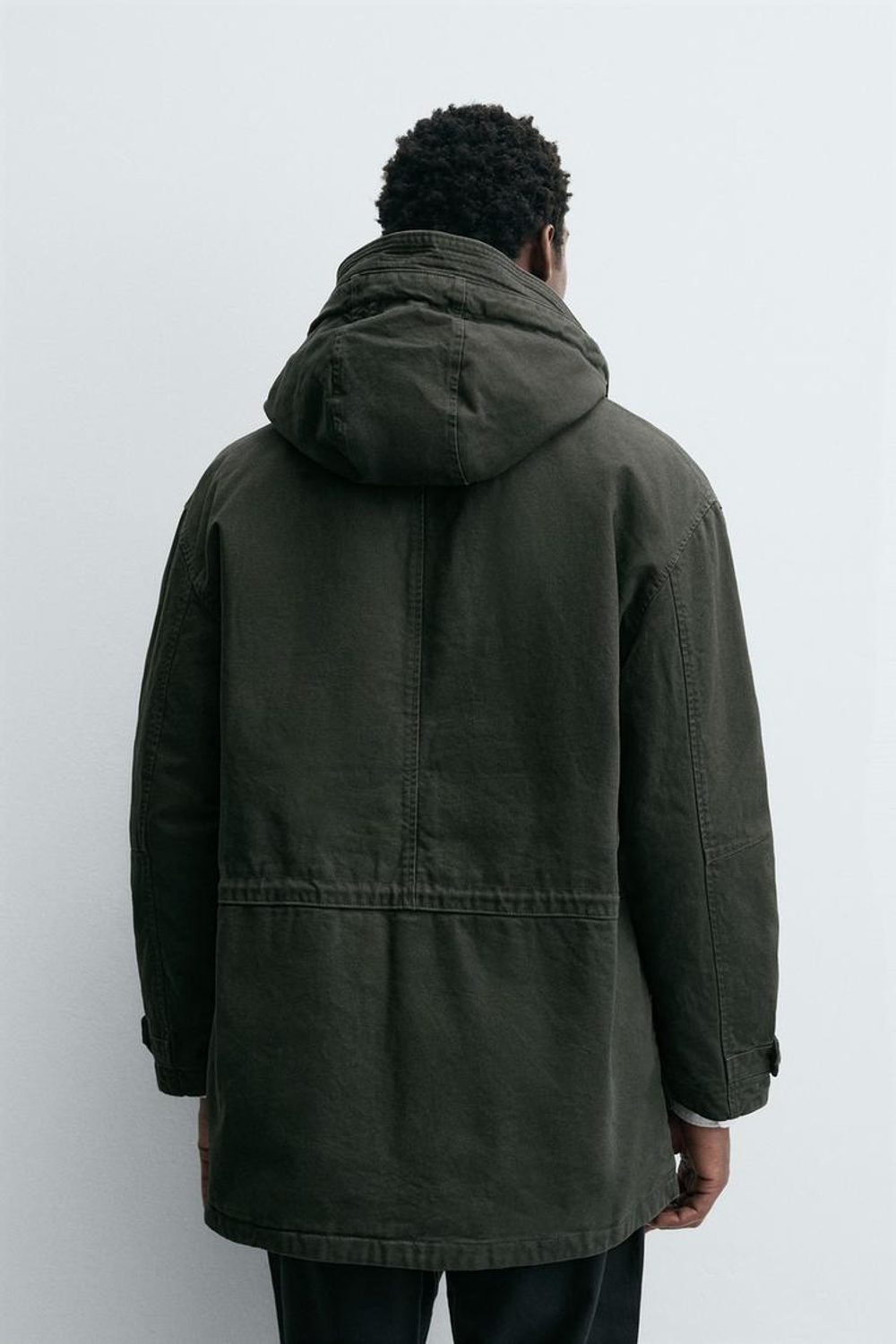 ZARA ПАРКА СВОБОДНОГО КРОЯ С ЭФФЕКТОМ ПОТЕРТОСТИ, СВЕТЛО-КОРИЧНЕВЫЙ