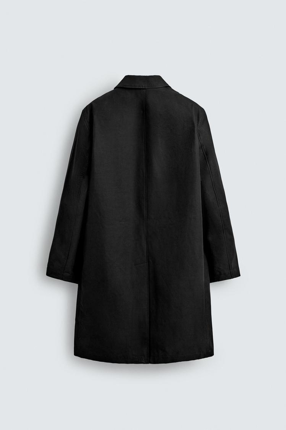 ZARA ТРЕНЧ С КЛЕТЧАТОЙ ОТДЕЛКОЙ, ЧЕРНЫЙ