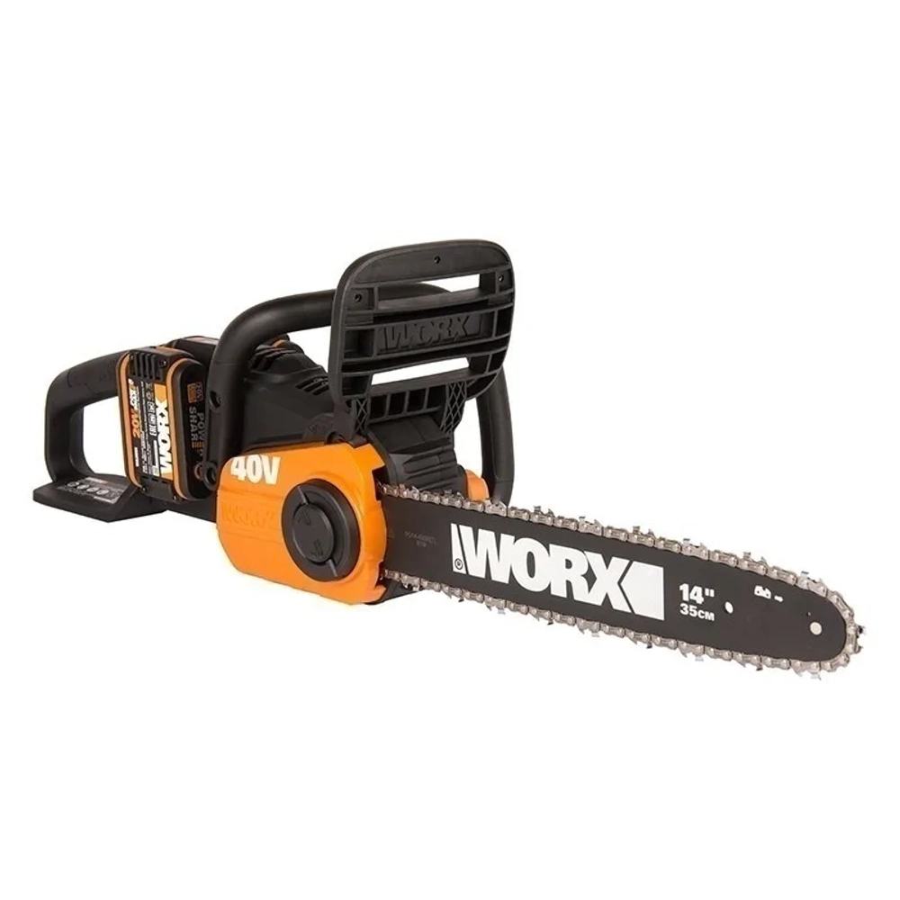 WORX WG384E аккумуляторная цепная пила (2 x 2 Ач, ЗУ)