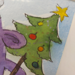 Картина акварельная авторская в паспарту 15х20 см на стену для интерьера "Дракоша"