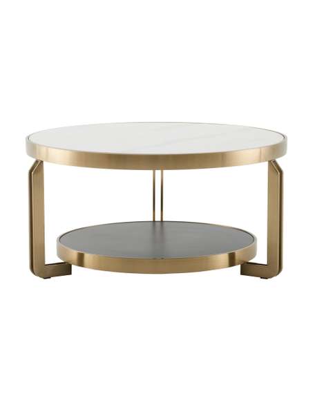 Журнальный столик Калисто 90*90 см светлая и темная керамика