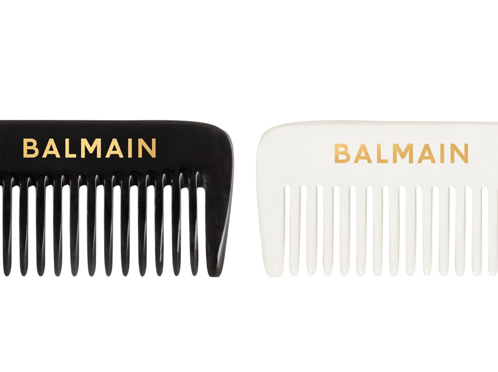 Balmain Hair Couture Расческа с хвостиком черно-белая двусторонняя Tail Comb Black and White