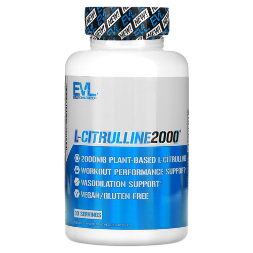 EVLution Nutrition, L-цитруллин 2000, 90 растительных капсул (666 мг на капсулу)