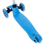 Самокат трехколесный, колеса PVC со светом 110мм, голубой, размер 52х10,5см, ручка металл.съемная