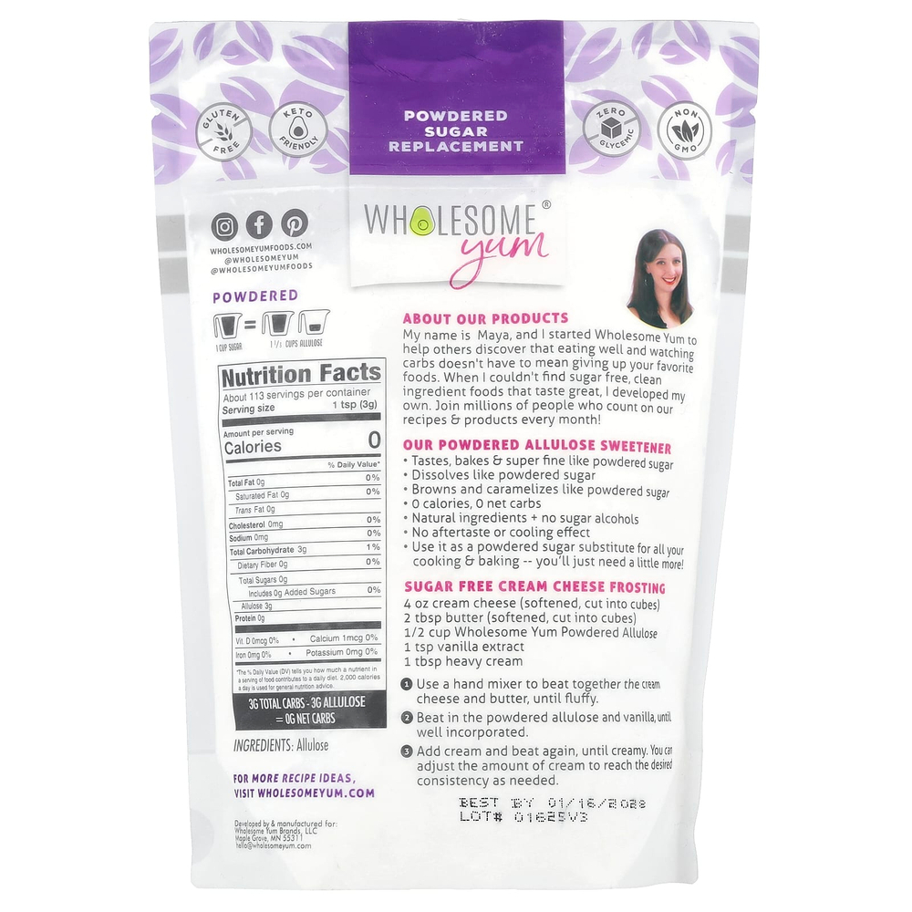 Wholesome Yum, Заменитель сахара в виде аллулозы, 340 г (12 унций)