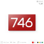 Номер на дверь 746, табличка на дверь для офиса, квартиры, кабинета, аудитории, склада, красная 120х70 мм, Айдентика Технолоджи