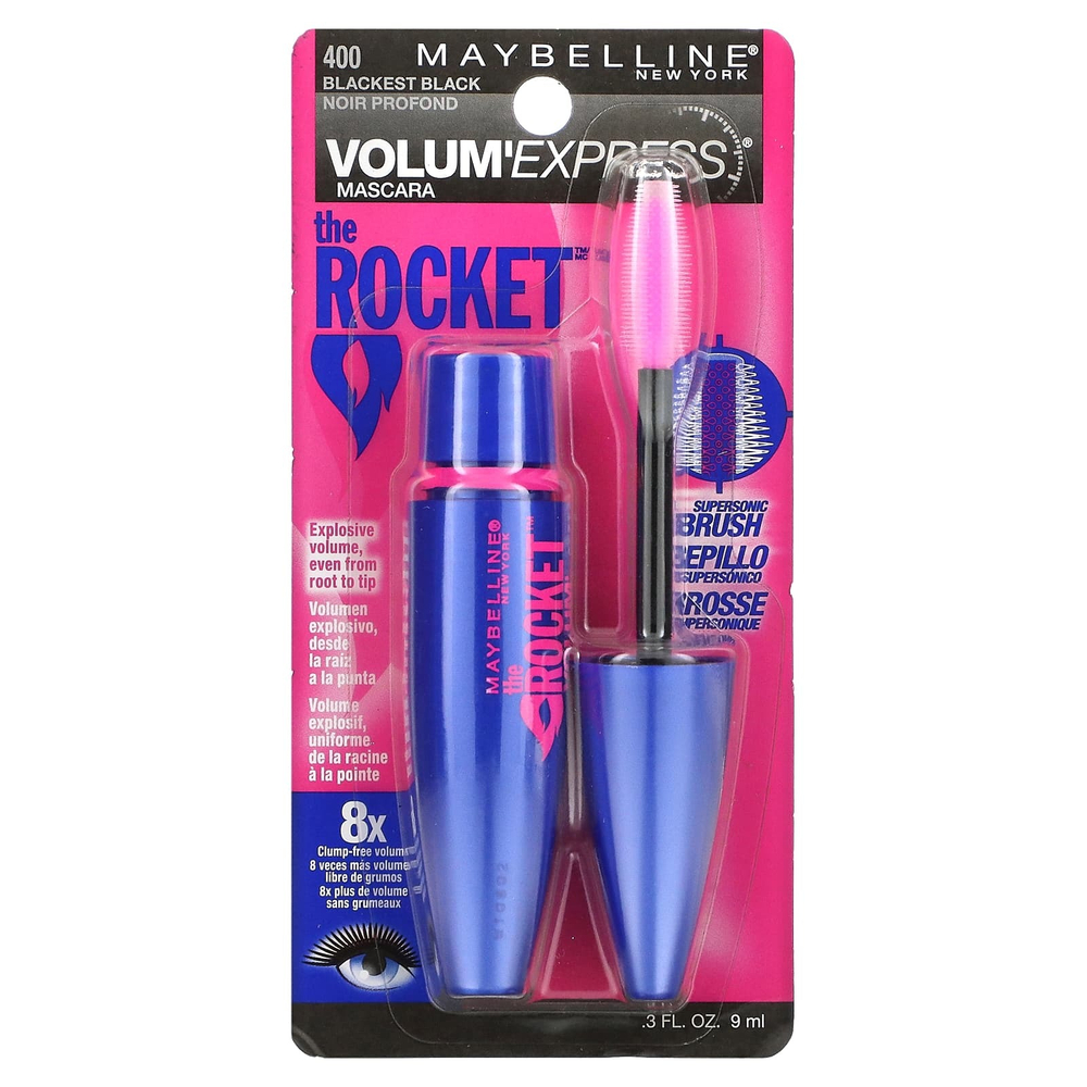 Maybelline, Volum' Express, The Rocket, тушь для ресниц, оттенок 400 черный, 9 мл (0,3 жидк. унции)