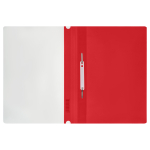 Папка-скоросшиватель пластик, А4, 120 мкм, красная с прозр. верхом