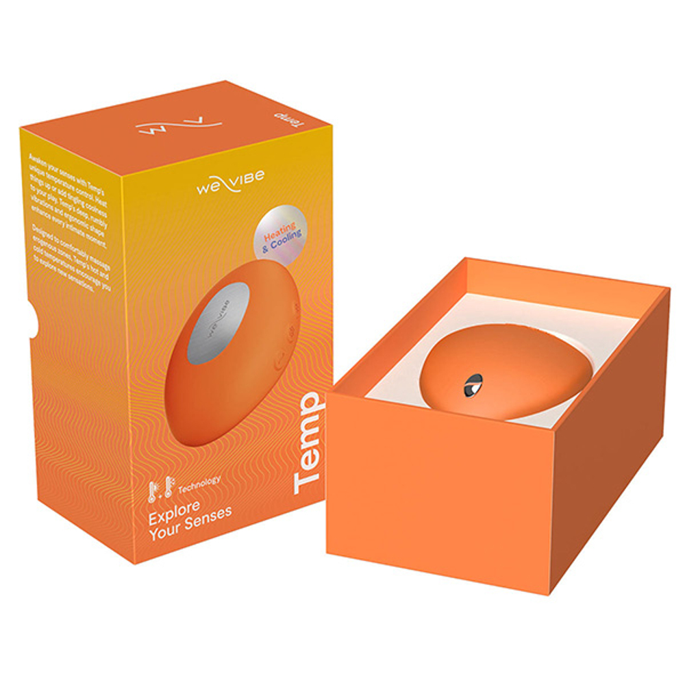 Оранжевый клиторальный вибратор 9,6см We-Vibe Temp Heating & Cooling Massager Tangerine SNHS1SGA