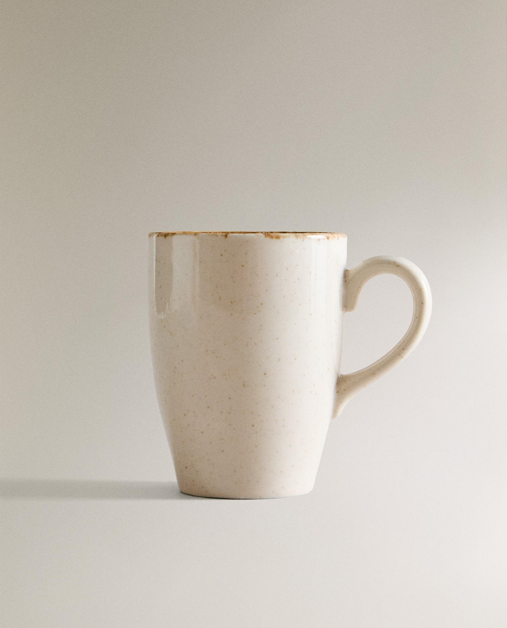 Zara Home чашка из фарфора, цвет бежевый, 11 см