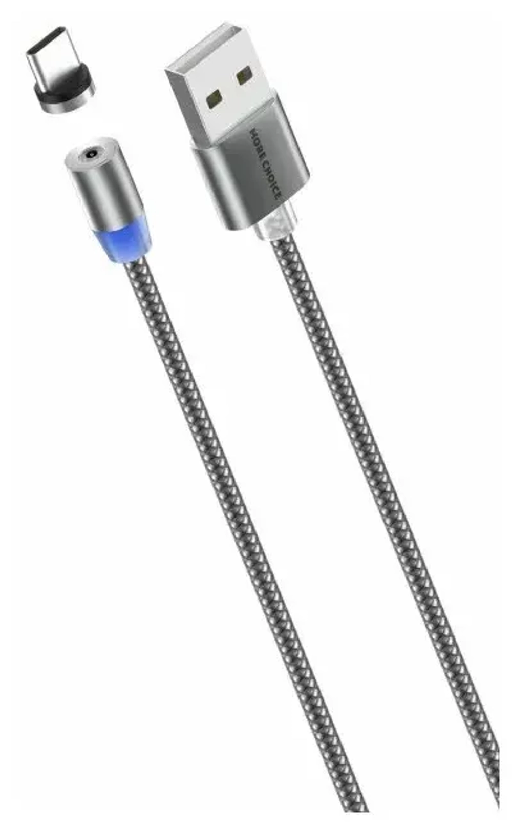 Кабель 1m USB/type-c K61Sa Magnetic More Choice dark grey