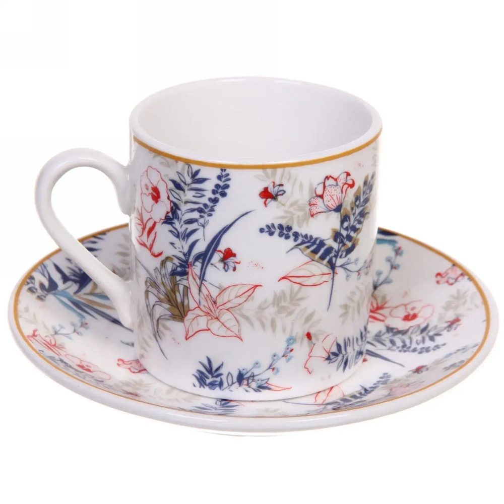 Кофейный набор 12 предметов «Paradise» (6кружек 90мл+6блюдец), белый