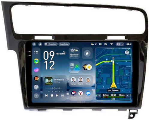 Магнитола для Volkswagen Golf 7 2012-2020 (рамка черный глянец) - Teyes CC4-PRO монитор 10.36" 2K QLED на Android 13, Быстрейшая, Snapdragon 778G, ИИ, CarPlay, DSP, 4G SIM-слот