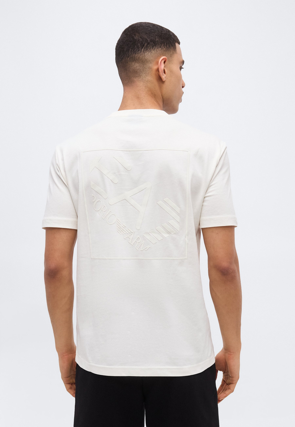 EA7 Emporio Armani TRAIN LOGO SERIES OVERSIZE - Футболка с принтом - сахарный напиток/молоко