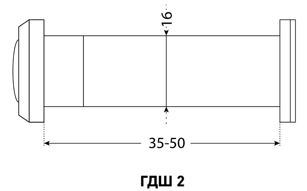 Глазок дверной АЛЛЮР ГДШ-2 б/шт 35-50мм d16 хром  /1535