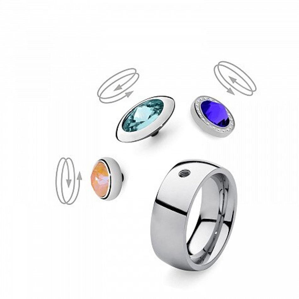 Кольцо - База Qudo Basic big silver 16.5 мм 627001 S