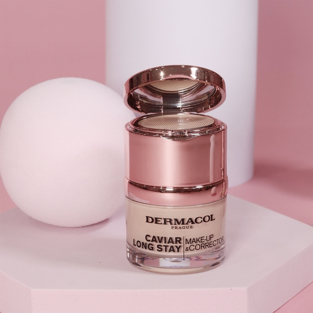 Dermacol Caviar Long Stay - Долговечная тональная основа с экстрактом икры и совершенствующий консилер, 30 ml