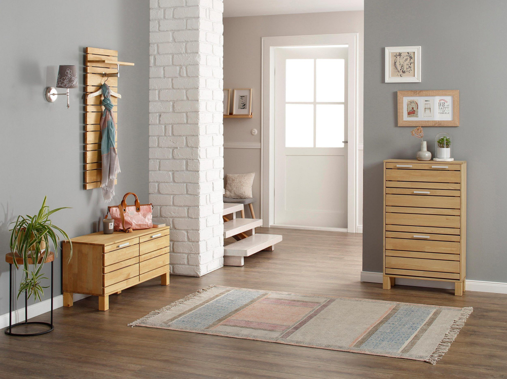 Вешалка настенная 40х18х104, для одежды, панель навесная в прихожую, Джосси, массив сосны, Dipriz