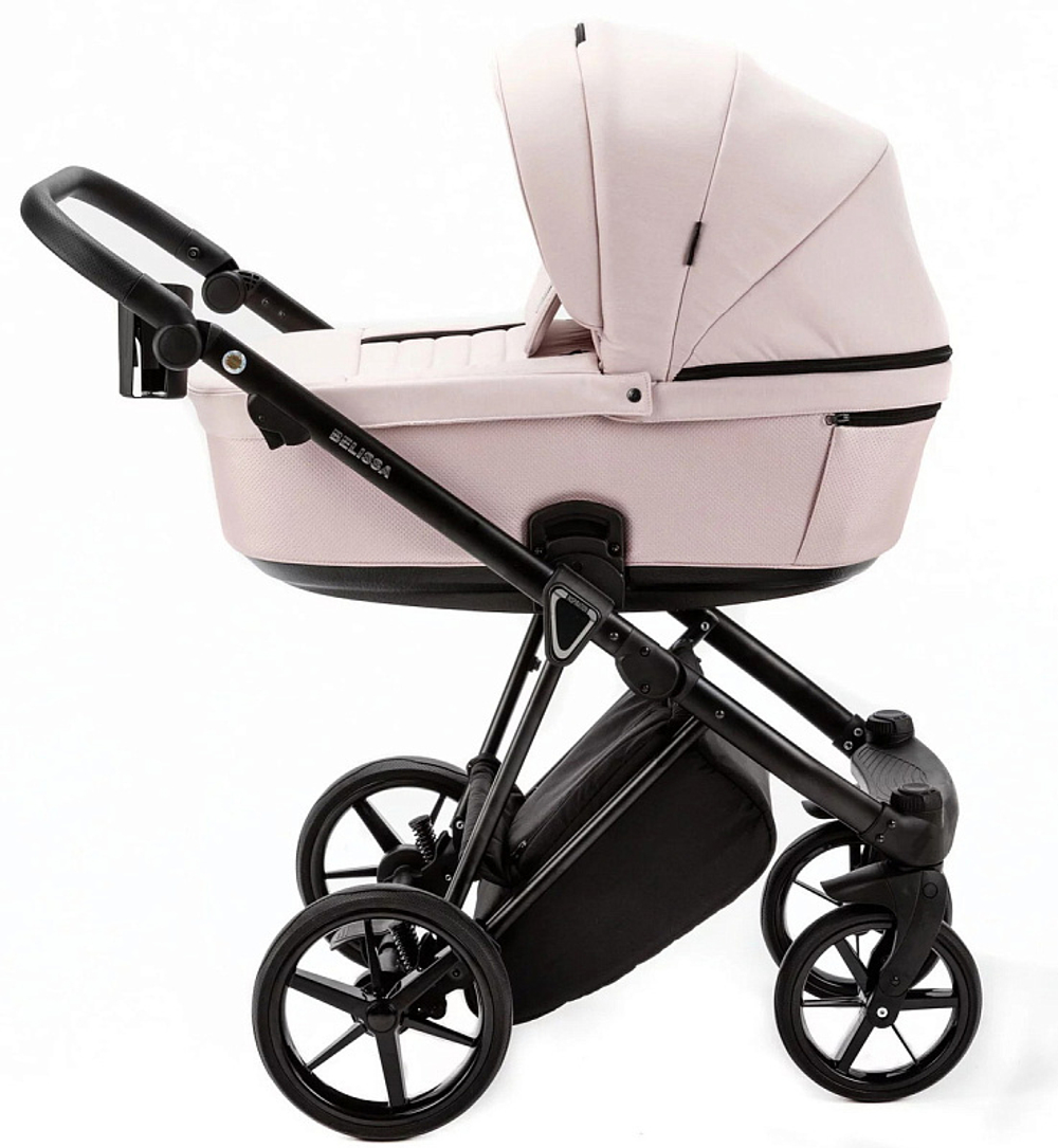 Детская коляска Adamex Belissa 2 в 1 B-PS26 (РОЗОВЫЙ+РОЗОВ.ПЕРЛ.ПЕРФ.КОЖА)