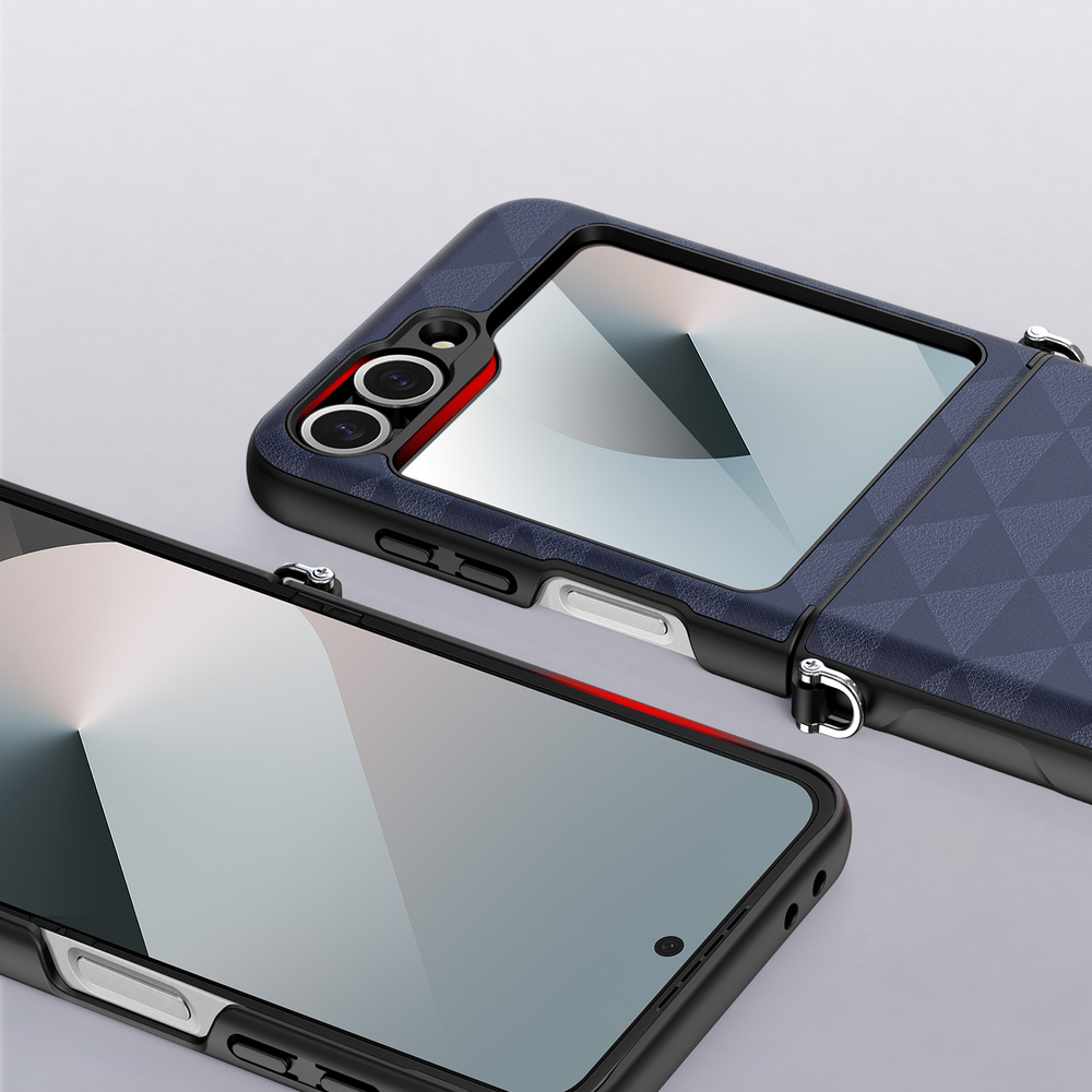Складной чехол-книжка синего цвета от Dux Ducis для Samsung Z Flip 6, серия Fitt Series Case