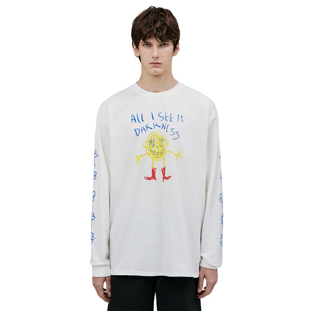 Лонгслив Волчок Darkness белый
