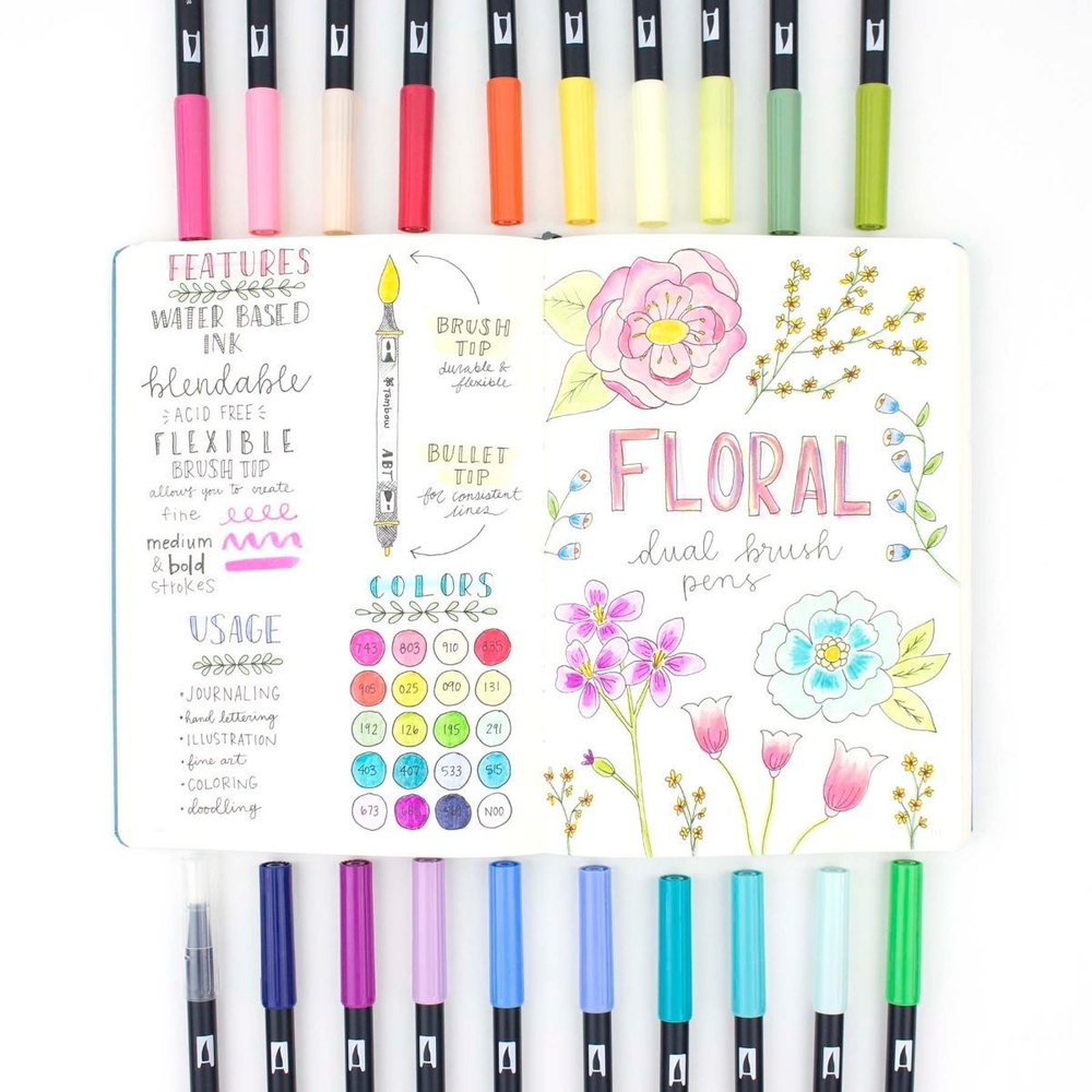 Набор Tombow AB-T Dual Brush 20 Floral Palette