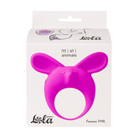 Фиолетовое эрекционное кольцо 3,5см с вибрацией  Lola Games Mimi Animals Fennec Phil Purple 7000-14lola