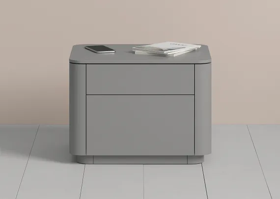 Тумба прикроватная Tammi 2 ящика ширина 50 см (серый)