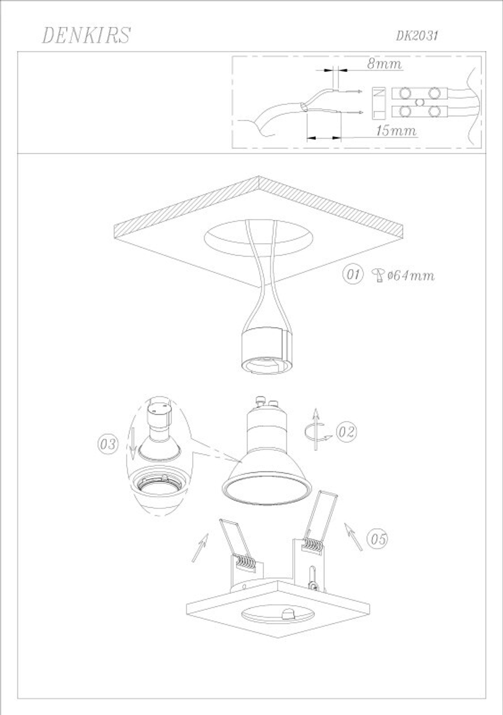 Встраиваемый светильник Denkirs DK2031-BK