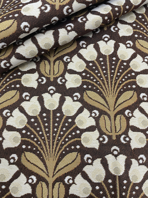 Гобеленовая ткань Колокольчики сепия ширина 175 см