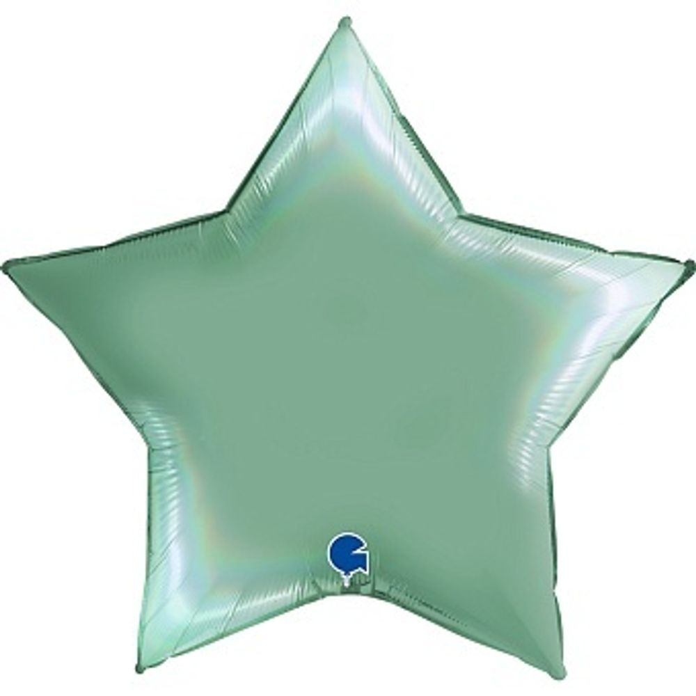 Шар (18&#39;&#39;/46 см) Звезда, Тиффани, Голография, 1 шт.