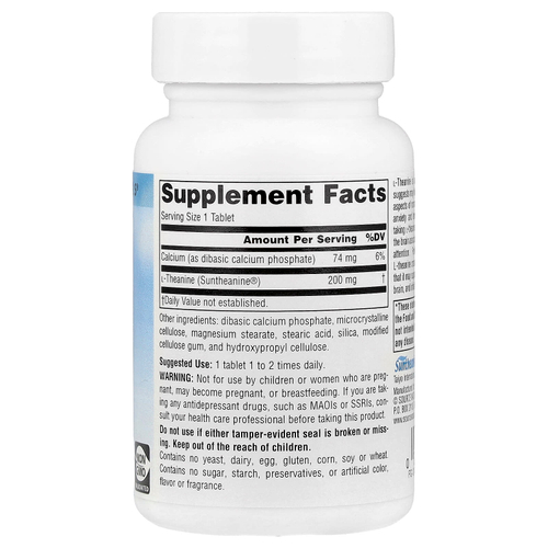 Source Naturals, L-теанин, 200 мг, 60 таблеток