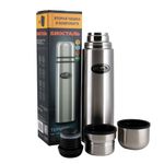 Термос &quot;Биосталь&quot; с узкой горловиной и пробкой с кнопкой, 2 чашки, 1,0 л/12/