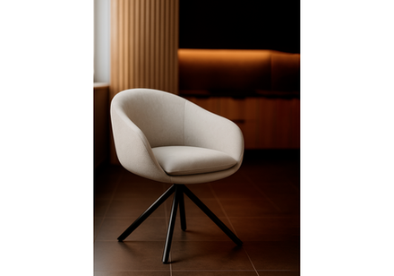 Стул на металлокаркасе Woodville Бартон 1 ткань мадера 3, черный матовый