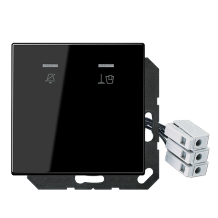 JUNG Накладка для внешнего DND-модуля с LED-лампами, 230 В, чёрный, арт.LSCUKO5M230SW