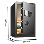 Сейф DELI "ET552" электронный замок + ключ, 380х360х600 мм, 22,3 кг, черный