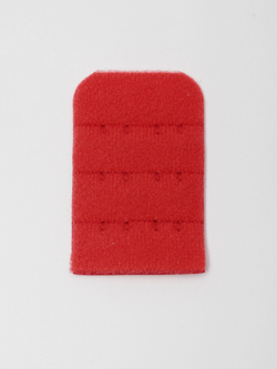 Застежка для бюстгальтера красная с крючками 2х3