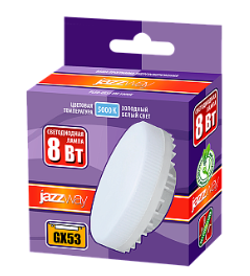 155_ Jazzway GX53 8W(680lm) 5000K 4K 28x75 матов арт. 2855404 ш/к 4897062855404