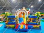 Коммерческий надувной батут "Слоник со скалодромом" 12*5*5,5 м СЛОН 3D