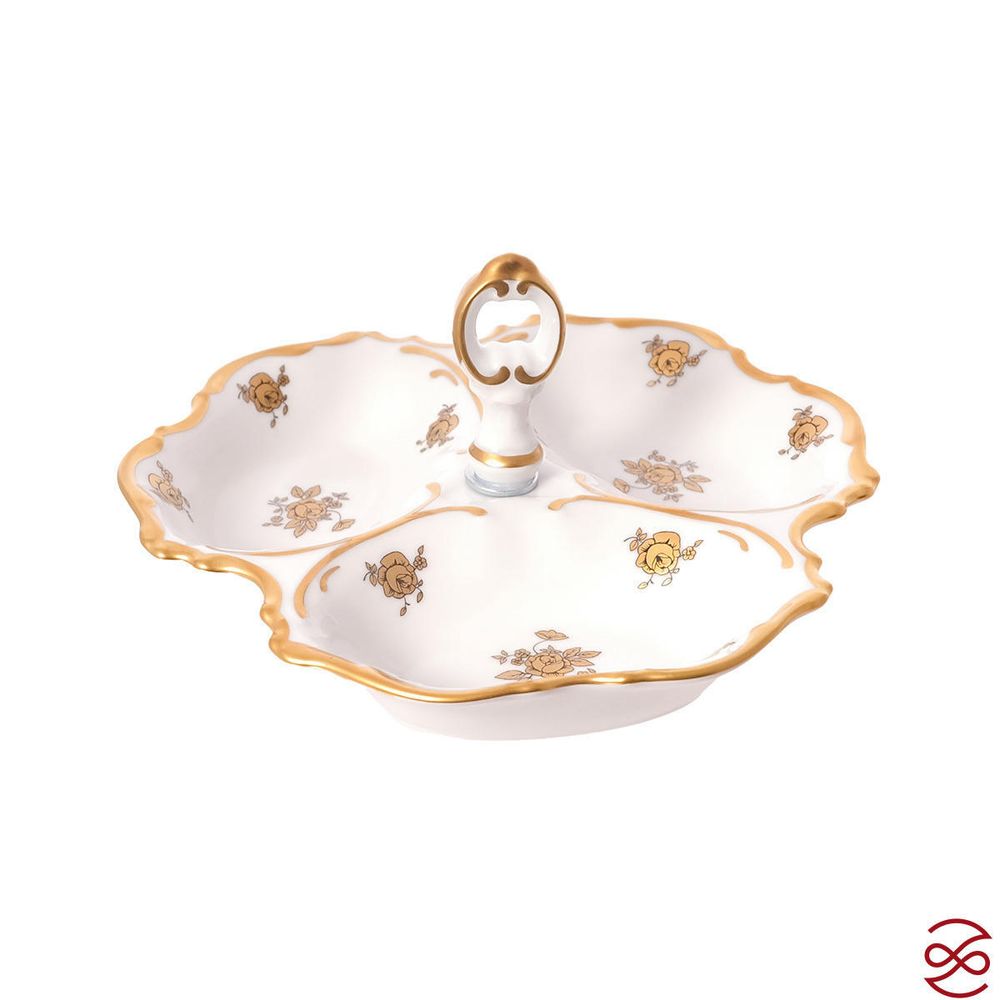 Менажница Queen's Crown Золотая роза 19 см