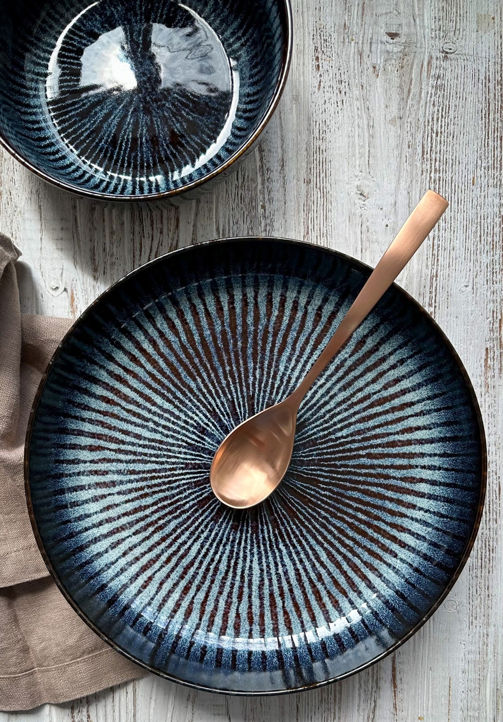 Тарелка суповая d 24 см h 4,3 см, с полосками, ATLANTIS