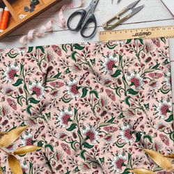 Ткань мембрана орнамент цветов с листьями