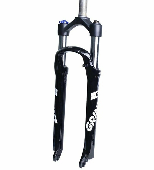 Вилка GRINZ ES 456 HLO 27.5"х1.1/8" ход 100 мм, локаут гидравл, предвар. сжатие, алюмин, черная/белая, 2.8кг