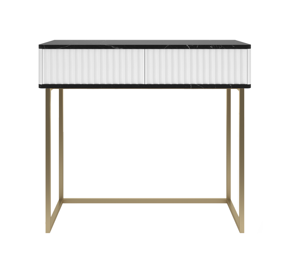 Туалетный столик консоль ROYAL 5011 эко (Мрамор Неро-Золото)