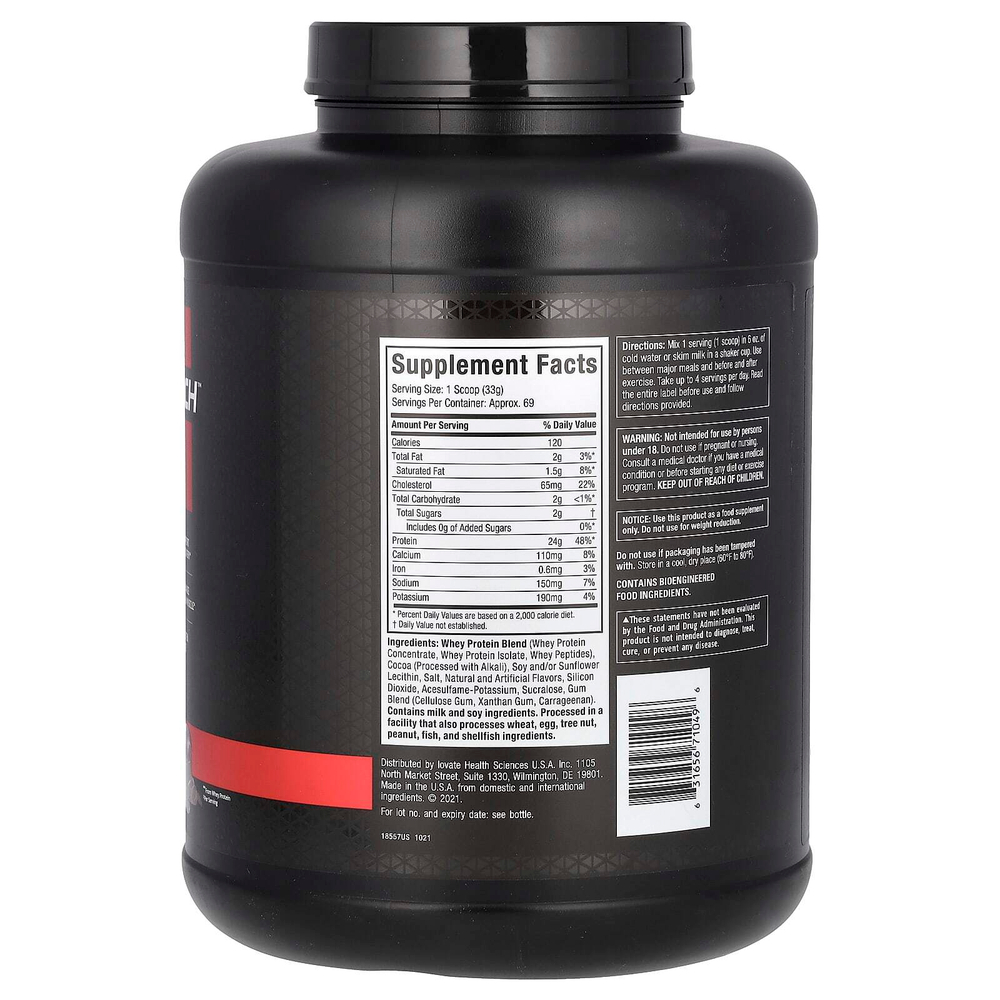 MuscleTech, Nitro Tech, 100% Whey Gold, сывороточный протеин, со вкусом двойного шоколада, 2,27 г (5 фунтов)