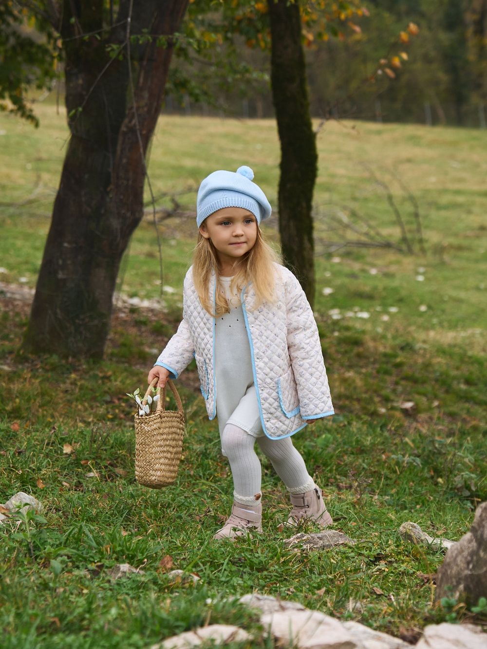 Берет хлопковый "Незабудка" 0+