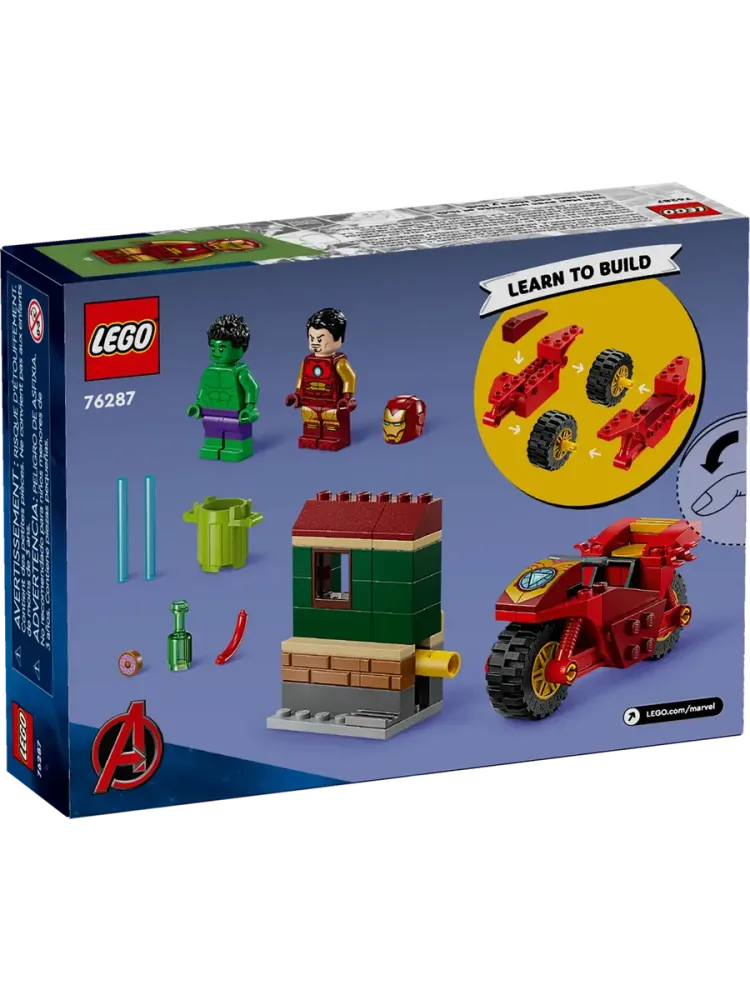 Конструктор Marvel 76287 Железный человек с байком и Халк