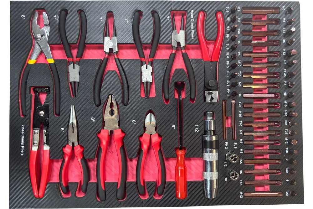 Набор ложементов GWA-255B с инструментом, 255 предметов, 4 ложемента, 550x390x30мм, Great Wolf