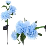 Светильник на солн.батарее (фигура на спице с подсветкой) «Великолепная роза» 73 см, Голубой (свечение белое)